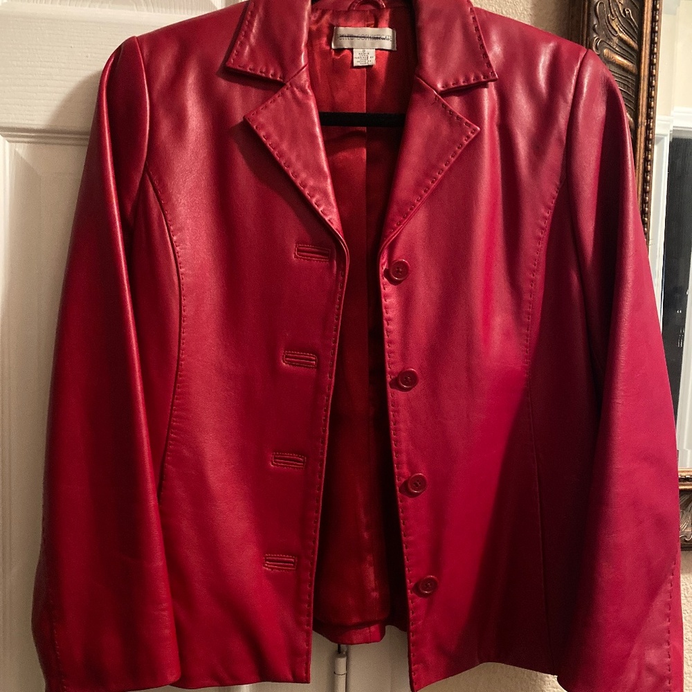 Beautiful burgundy leather Blazer